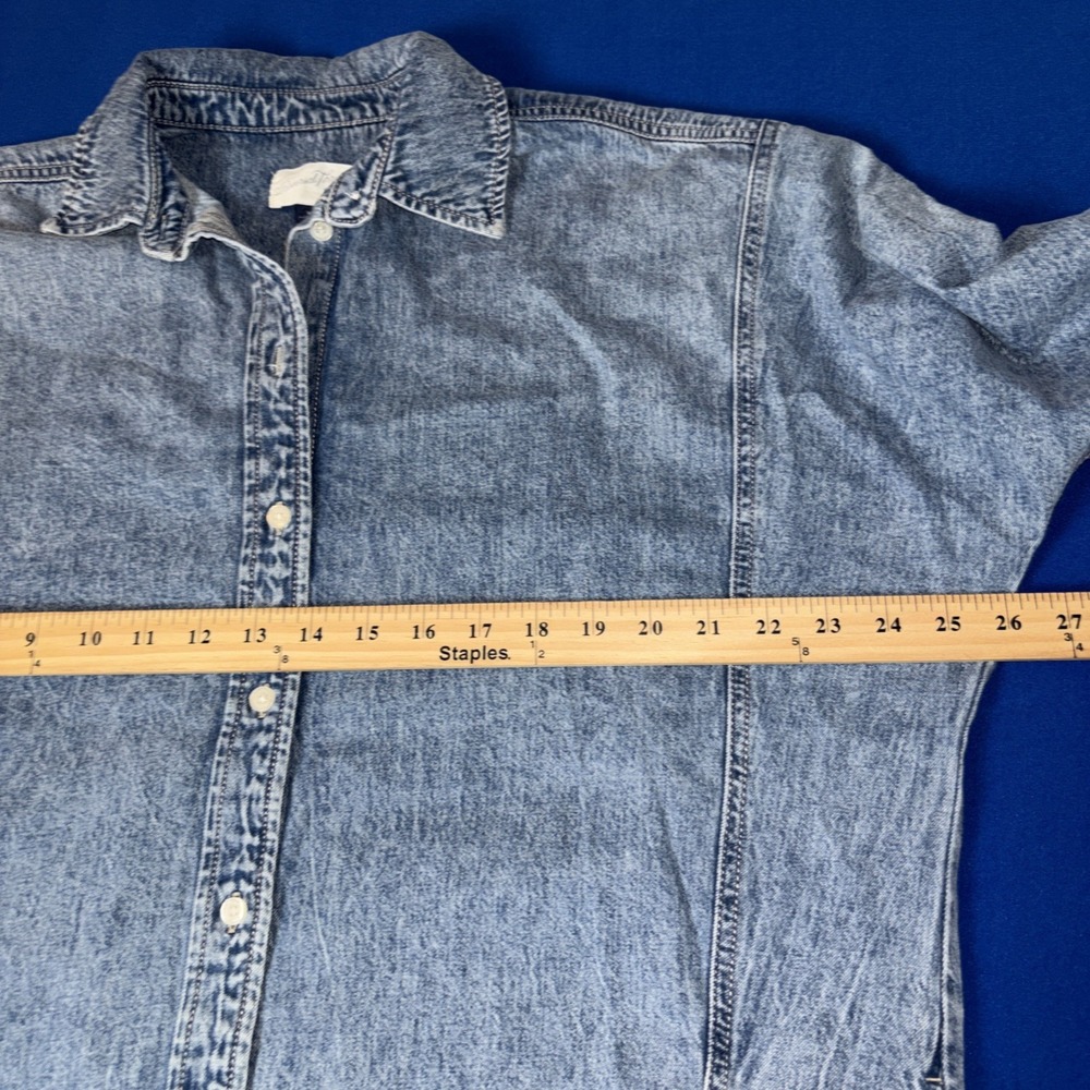 Universal Thread Jean Shirt Dress Womens XSmall Blue Denim Basic Pockets Retro - Picture 12 of 14